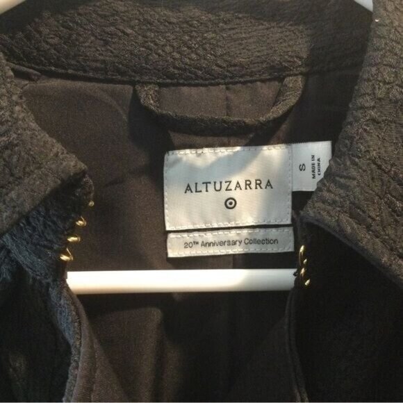 Altuzarra for Target Black trench coat snakeskin small double breasted NWT small - Picture 7 of 7